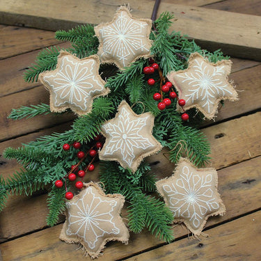 Gingerbread Snowflake Ornaments Set of 6 ONGD7400 - The Fox Decor
